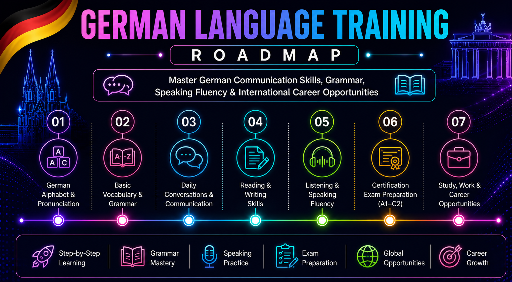 German Language Training Roadmap from alphabet to career opportunities
